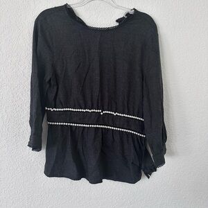 Women’s Zara Top dark Gray with pearls size L